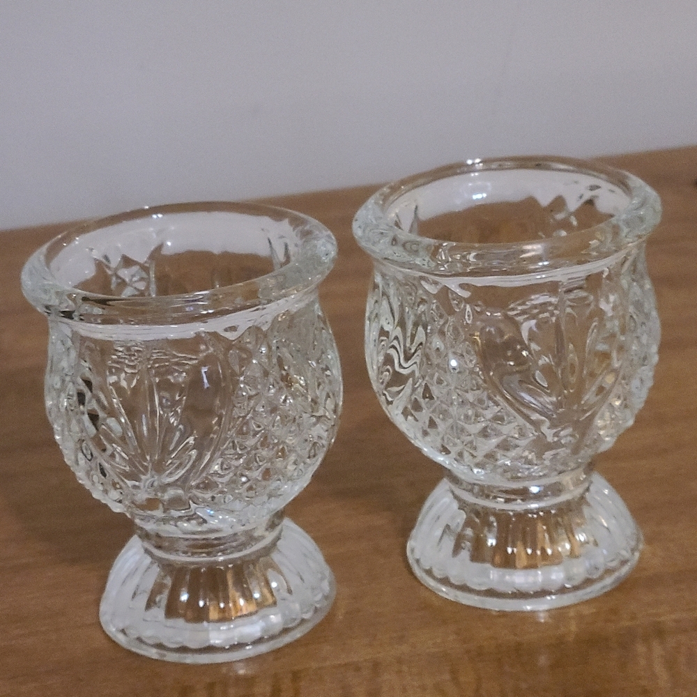 Vintage Crystal Cut Avon Glass Set Of 2